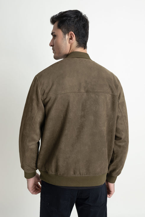 The Olive Regular Fit Suede Jacket